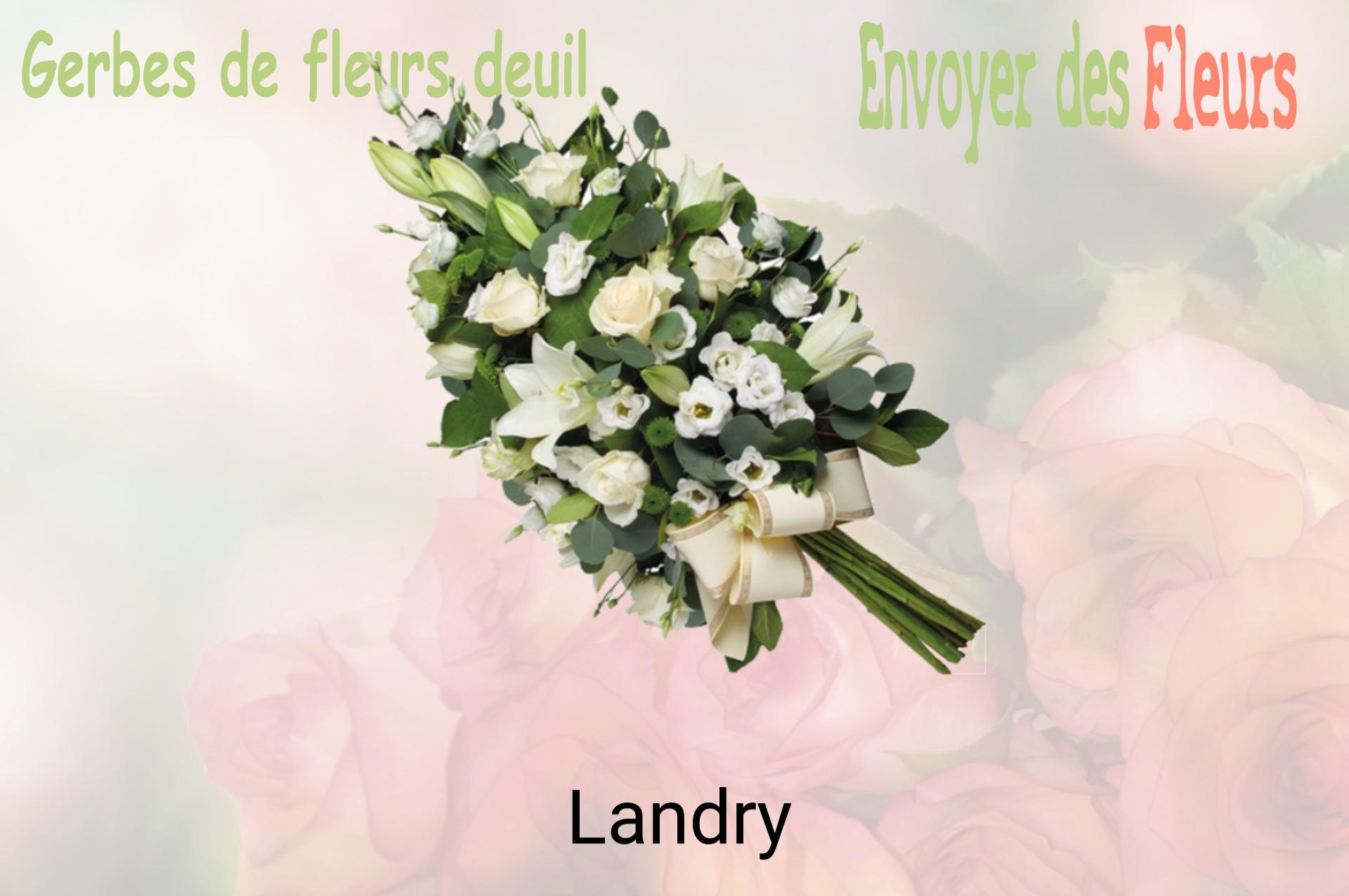 Gerbe de fleurs de deuil livrée à Landry